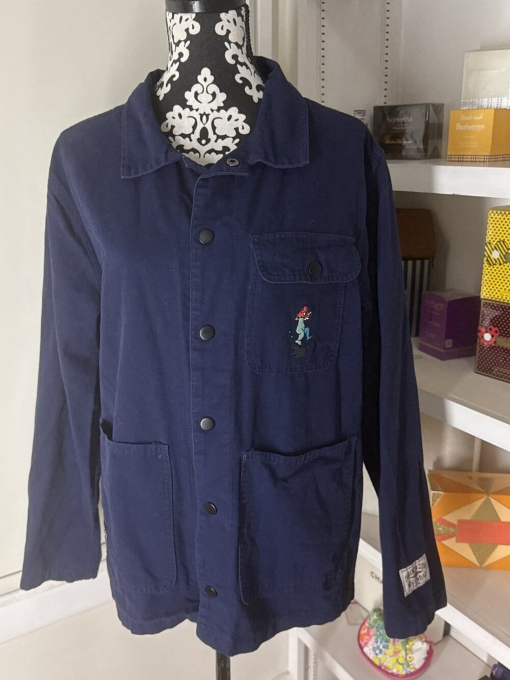 Rare Brooklyn Cloth The Shacket Navy Men's M Shroom man snap closure